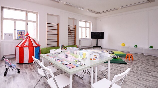 V bývalém Kulturním domě Peklo mají děti z Ukrajiny také zařízený dětský koutek.