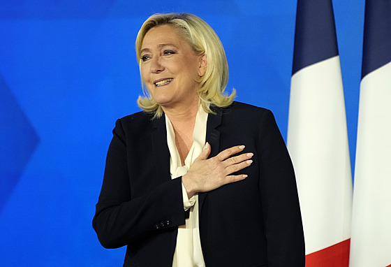 Marine Le Penová po druhém kole prezidentských voleb (24. dubna 2022)