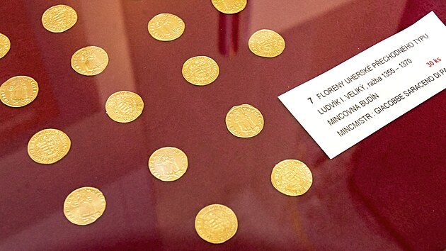 Nedražický poklad může poprvé vidět veřejnost. Zlaté mince a groše jsou vystaveny v Západočeském muzeu v Plzni. (20. 4. 2022)