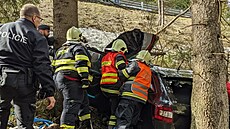 Váná dopravní nehoda na silnici mezi Jáchymovem a Boím Darem. (20. dubna 2022)