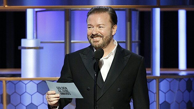 Ricky Gervais na Zlatch glbech (Los Angeles, 5. ledna 2020)