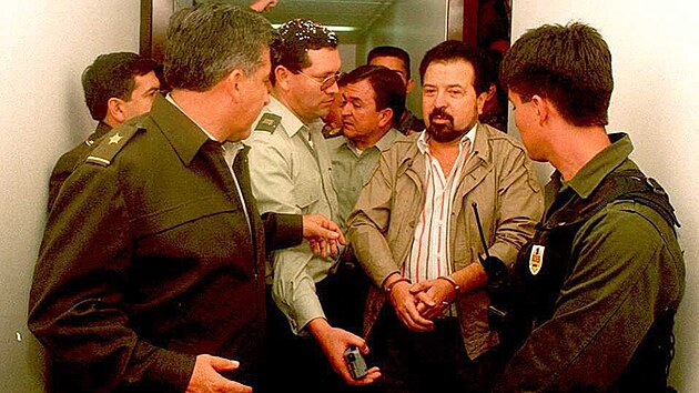 Gilberto Rodriguez Orejuela na snímku ze svého prvního zatčení v roce 1995