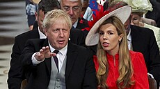 Boris Johnson a Carrie Symondsová (Londýn, 3. ervna 2022)