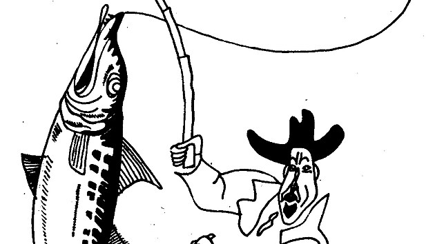 Spisovatel a knihovnk Ji Mahen byl tak vnivm rybem. Na karikaturch byl vtinou vyobrazen v ernm klobouku.