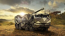 Moderní dlostelecký systém Morana na podvozku Tatra Force 8x8 disponuje dlem...