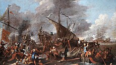 Bitva u Lepanta. Obraz Cornelise de Waela