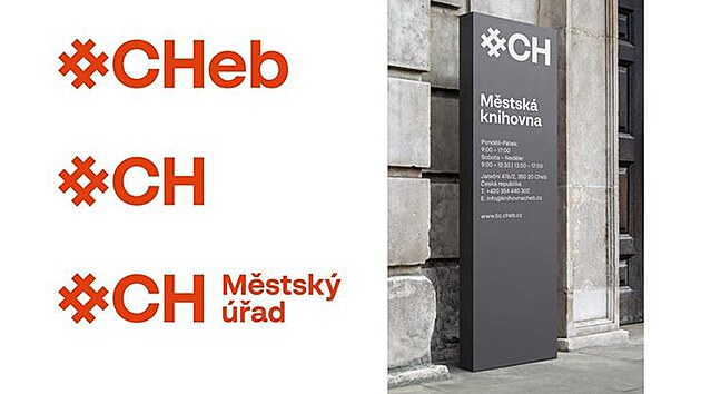 Možné využití nového chebského loga tak, jak ho město představilo.