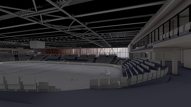 Takto m podle pln radnice a vizualizac zimn stadion v Tebi vypadat v roce 2025 pot, co skon jeho rekonstrukce.