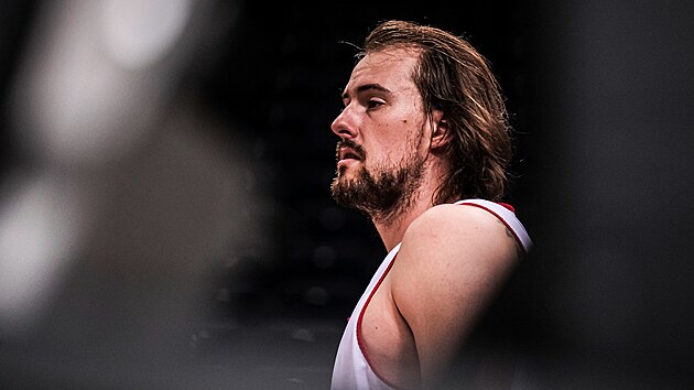 Ondřej Balvín na tréninku českých basketbalistů