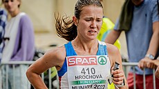 Tereza Hrochová na trati maratonu na mistrovství Evropy v Mnichov