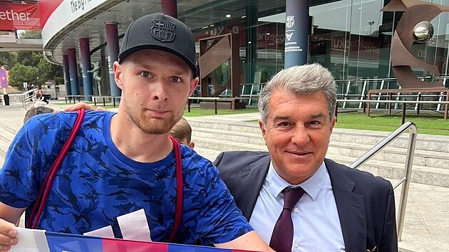 Pavel Misař s prezidentem klubu Joanem Laportou.