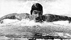 Mark Spitz bhem olympijského závodu v Mnichov 1972