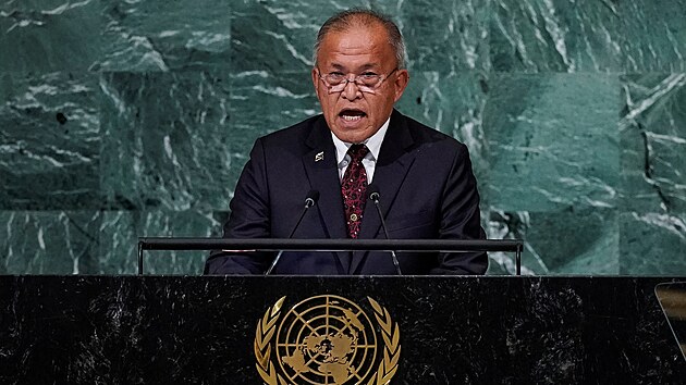 Prezident Marshallovch ostrov David Kabua na Valnm shromdn OSN (21. z 2022)