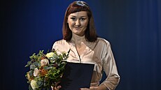 Kateina Tuková na pedávání Státní ceny za literaturu (23. íjna 2022)