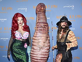 Bill Kaulitz, Heidi Klumová a Tom Kaulitz na halloweenské party modelky (New...