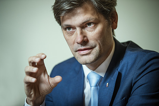Prezidentský kandidát Marek Hiler pi rozhovoru pro MF DNES.