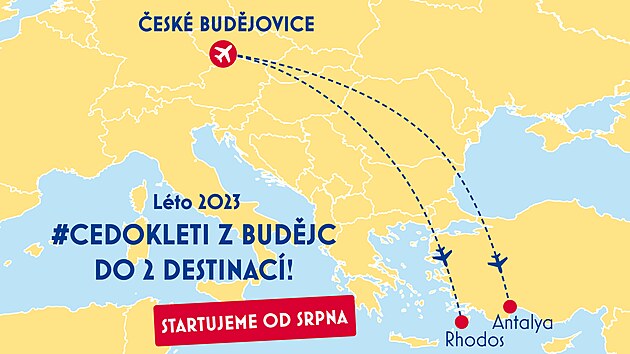 Cestovn kancel edok bude vypravovat lety na eck ostrov Rhodos a do tureck Antalye. Dky zjmu pid i Krtu.