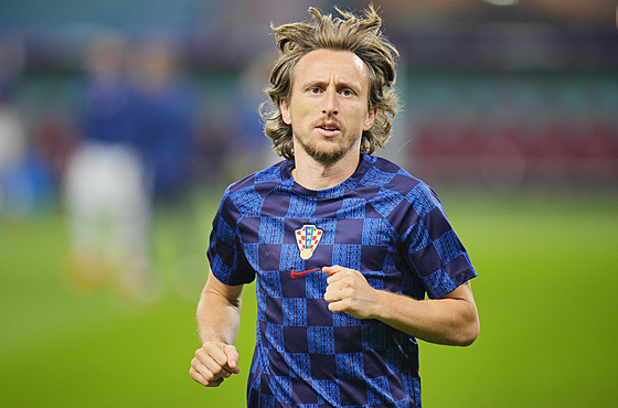 Chorvatský fotbalový záloník Luka Modri ped uktáním proti Maroku.