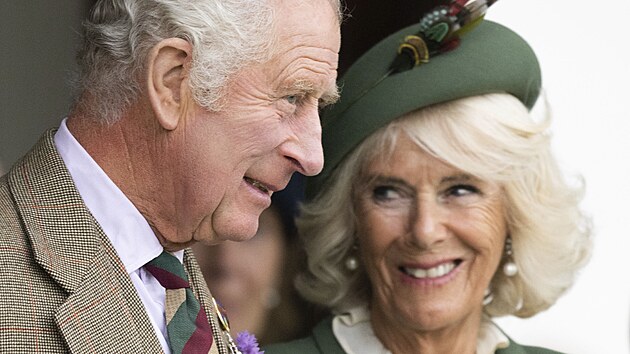 Krl Karel III. (jet coby princ Charles) a jeho manelka Camilla na Braemar Games (3. z 2022)