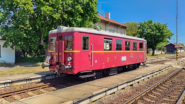 Motorov vz M 131.1133 Pardubickho spolku historie eleznin dopravy ve stanici Chrast u Chrudimi