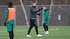 Trenér David Horejš na prvním zimním tréninku Jablonce. Trenér David Horejš na prvním zimním tréninku Jablonce.