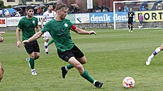 Příbramský fotbalista Marcel Čermák v zápase s Líšní Příbramský fotbalista Marcel Čermák v zápase s Líšní
