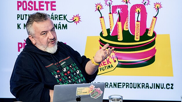 Hostem pořadu Rozstřel je Martin Ondráček, spoluautor iniciativy Dárek pro Putina. (16. ledna 2023)