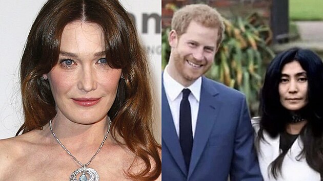 Carla Bruniov-Sarkozyov zveejnila na svm instagramovm profilu fotomont prince Harryho a Yoko Ono (leden 2023).