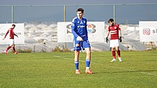 Olomoucký Mojmír Chytil v utkání proti Rapidu Bukure.