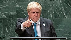 Britský premiér Boris Johnson na zasedání Valného shromádní OSN