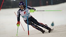 Norský lya Henrik Kristoffersen ve slalomu ve Schladmingu.