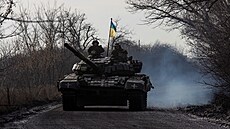 Ukrajinský tank v Doncké oblasti (20. ledna 2023)