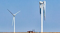 Zniená turbína v Guymonu v americkém stát Oklahoma (8. ervna 2021)