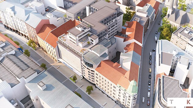 Bílá labuť je obchodní dům v ulici Na Poříčí v Praze na Novém Městě, u Petrské čtvrti. Na snímku vizualizace 2023.