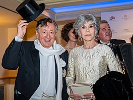 Richard Lugner a Jane Fondová na plese ve vídeské Opee (Víde, 16. února 2023)