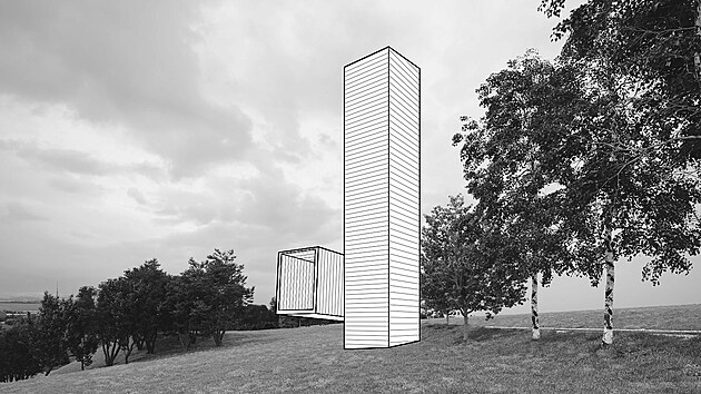 Takto si architekti představují novou rozhlednu z kontejnerů nad Litomyšlí.