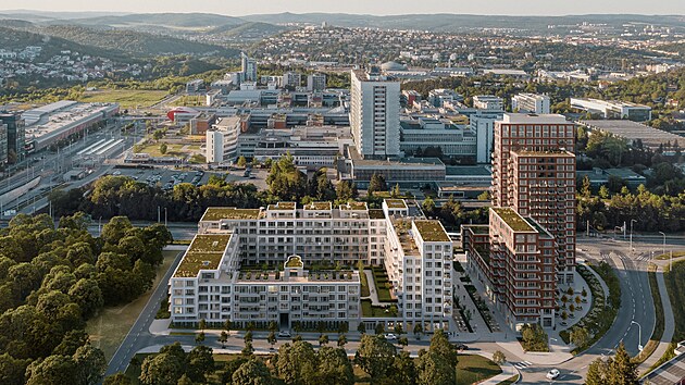 Takto by měla vypadat bytov&aacute; z&aacute;stavba v lokalitě Z&aacute;padn&iacute; br&aacute;na v Brně pobl&iacute;ž fakultn&iacute; nemocnice v Bohunic&iacute;ch.