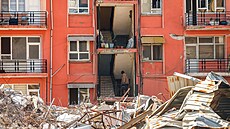Zniené budovy v Samandagu, jiní Turecko (22. února 2023)