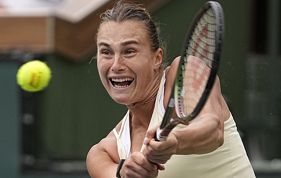 Aryna Sabalenková z Bloruska ve finále turnaje v Indian Wells.
