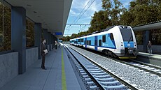 Vizualizace podoby nové elezniní stanice v Kladn