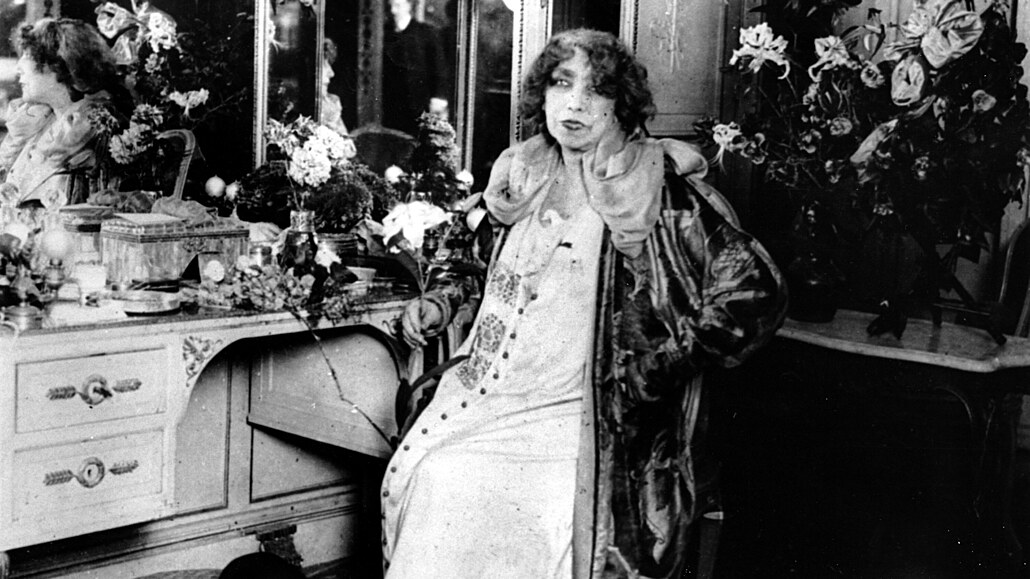 Francouzská hereka Sarah Bernhardt na snímku z února roku 1921
