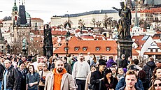 Turisté v centru Prahy (29. ledna 2020)