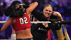 Jednou z hvzd WWE je i Ronda Rousey (na snímku z 29. ledna 2022)