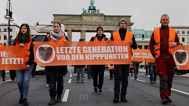 Protest skupiny Letzte Generation v Berln (20. dubna 2023)