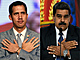 Venezuelsk opozin ldr Juan Guaid (vlevo) a autokratick prezident Nicols...
