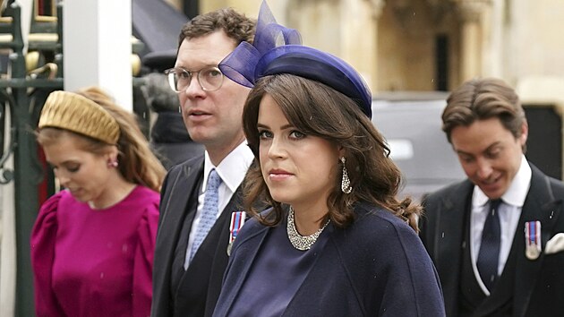 Jack Brooksbank a princezna Eugenie na korunovaci krle Karla III. (Londn, 6. kvtna 2023)