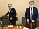 Premiér Petr Fiala a ministr financí Zbynk Stanjura ped jednáním tripartity...