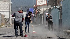 Následky erupce sopky Popocatépetl (17. kvtna 2023)