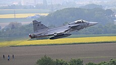 Den otevřených dveří čáslavské základny. Start pohotovostního stroje Gripen