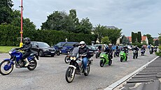 Smuteční motorkářský průvod. Smuteční motorkářský průvod.
